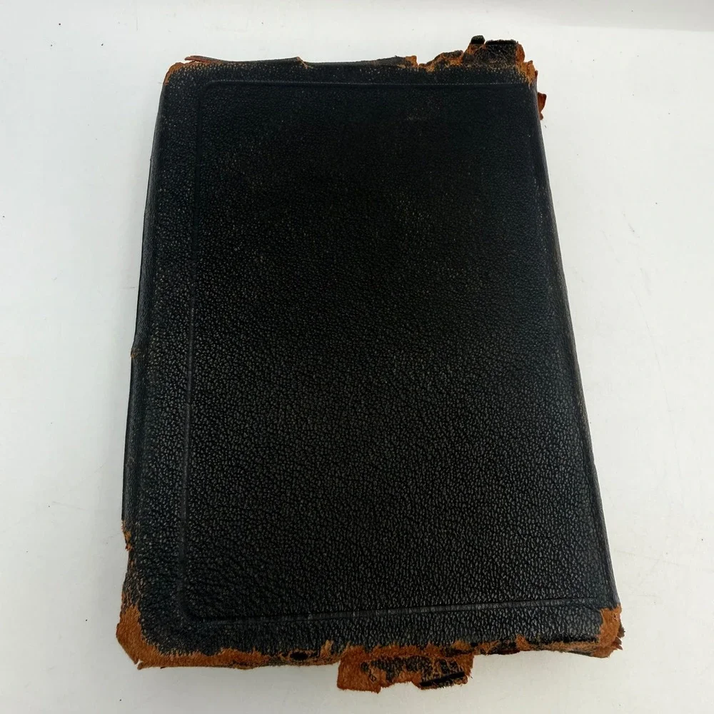Antique KJV Holy Bible Teachers Edition Genuine Levant Morocco Leather Baptist